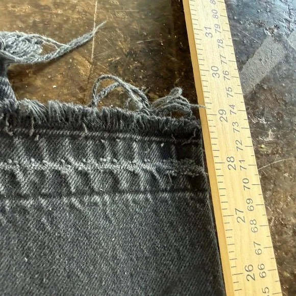 Free People Carpenter Jeans Wide Leg Cropped Utility Faded Black Women 27 Grunge - Picture 16 of 16